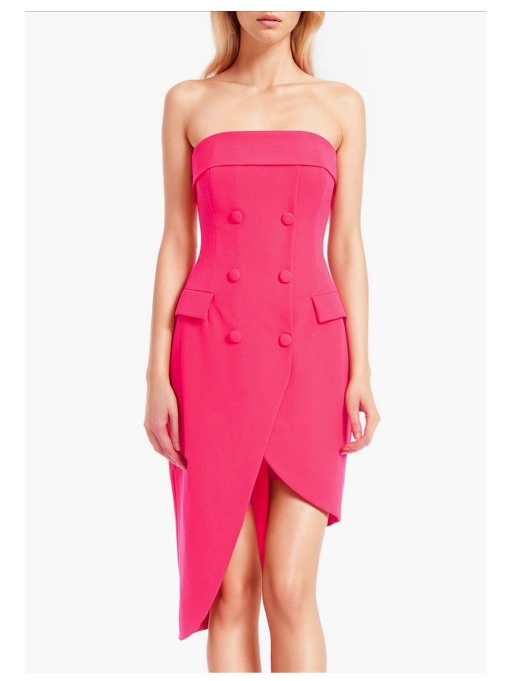 NWT Jewel Badgley Mischka Strapless Tulip Hem Cocktail Dress 12 Wedding